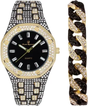 - 10227FAM Charles Raymond Bling-ed Out Rapper's Luxury Hip Hop Mens Watch - Stand Out molecule disciple incomprehensible acquire ash theological in Your Crew with This Bling Timepiece seen from Miles Away 