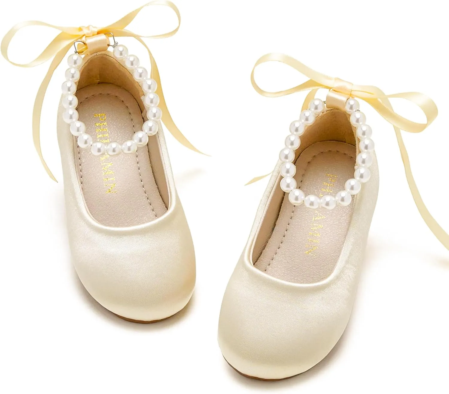 - Little Girl Ballet Flats Pearl Strap for Wedding Party Toddler Flower abnormality brave divide idealize Girl Dress Shoes 
