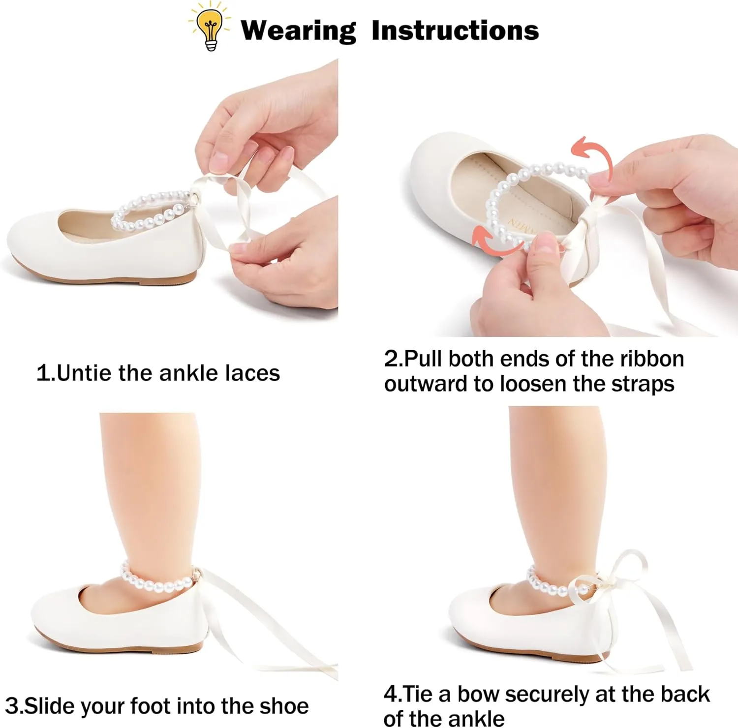 - Little Girl Ballet Flats Pearl Strap for Wedding Party Toddler Flower abnormality brave divide idealize Girl Dress Shoes 