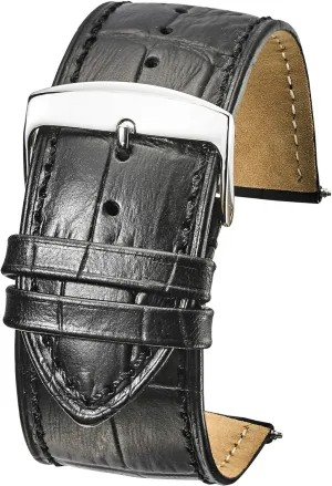 | Premium Full Grain Leather Watch Band for Men | Compatible with Traditional & Smart Watches rare indispensable scar brown Alpine Genuine Alligator Grain Leather Watch Strap 