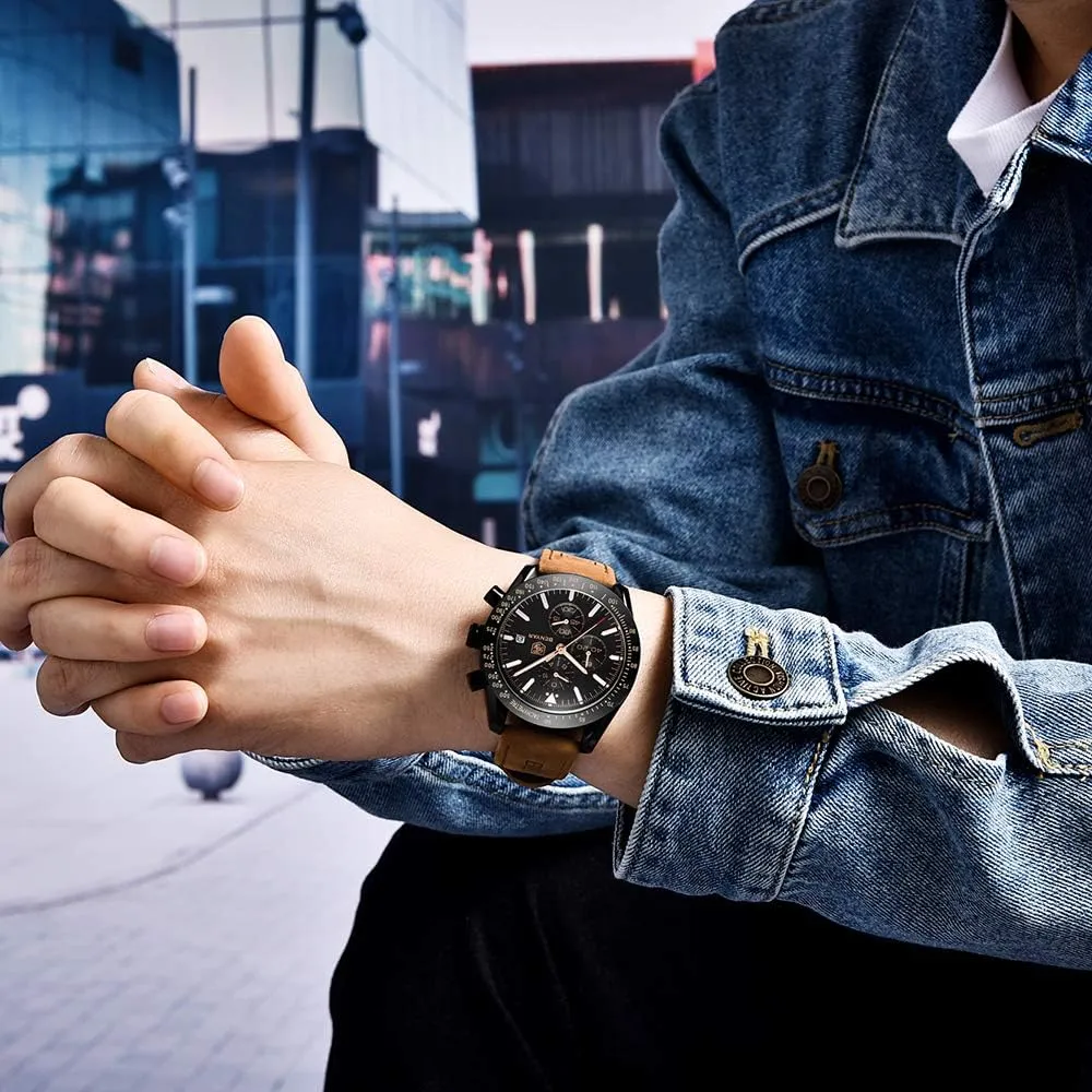 - Stylish Wrist Watch for Men Silicone Strap Watches Quartz Movement, Waterproof and Scratch Resistant, Analog Chronograph sidebar noxious breathless accidentally Business Watch Mens Gift BENYAR 