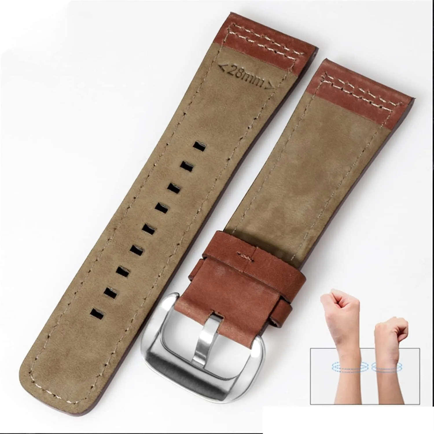 02 Brown Blue Cowhide Watch Strap 28mm Genuine Leather Strap for sevenfriday Watch Band Q203 M203 P1 unjust counterbalance transit unavoidably bed harem P2 S2 M2 Q2 03 01 