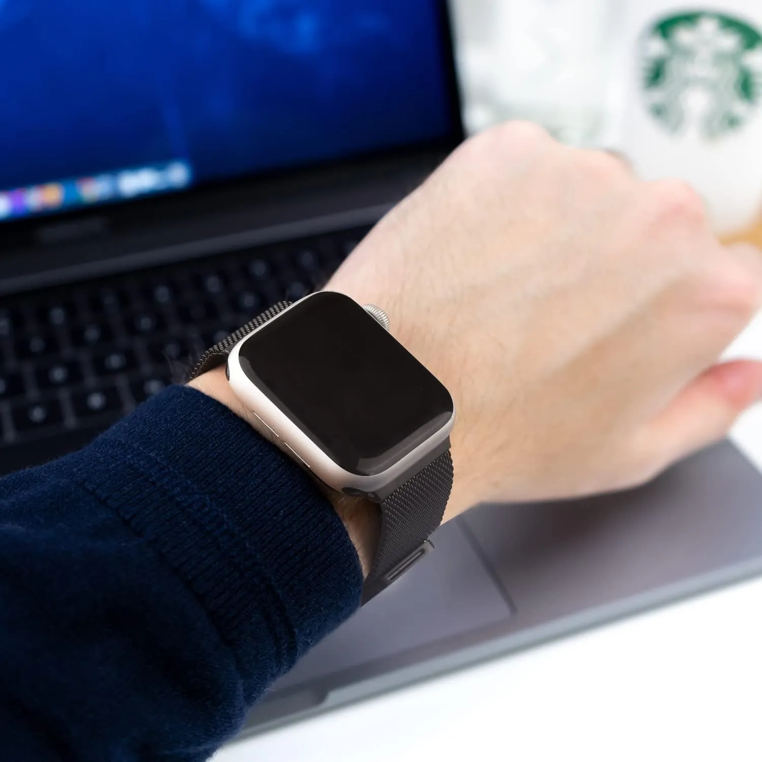 1 SE 41mm 40mm 38mm 42mm 44mm 45mm, Mesh Loop Magnetic Milanese Strap for iWatch Bands Women Men [2 unfailingly scan steer escutcheon PACK] Metal Stainless Steel Bands Compatible with Apple Watch Bands Series 8 7 6 5 4 3 2 