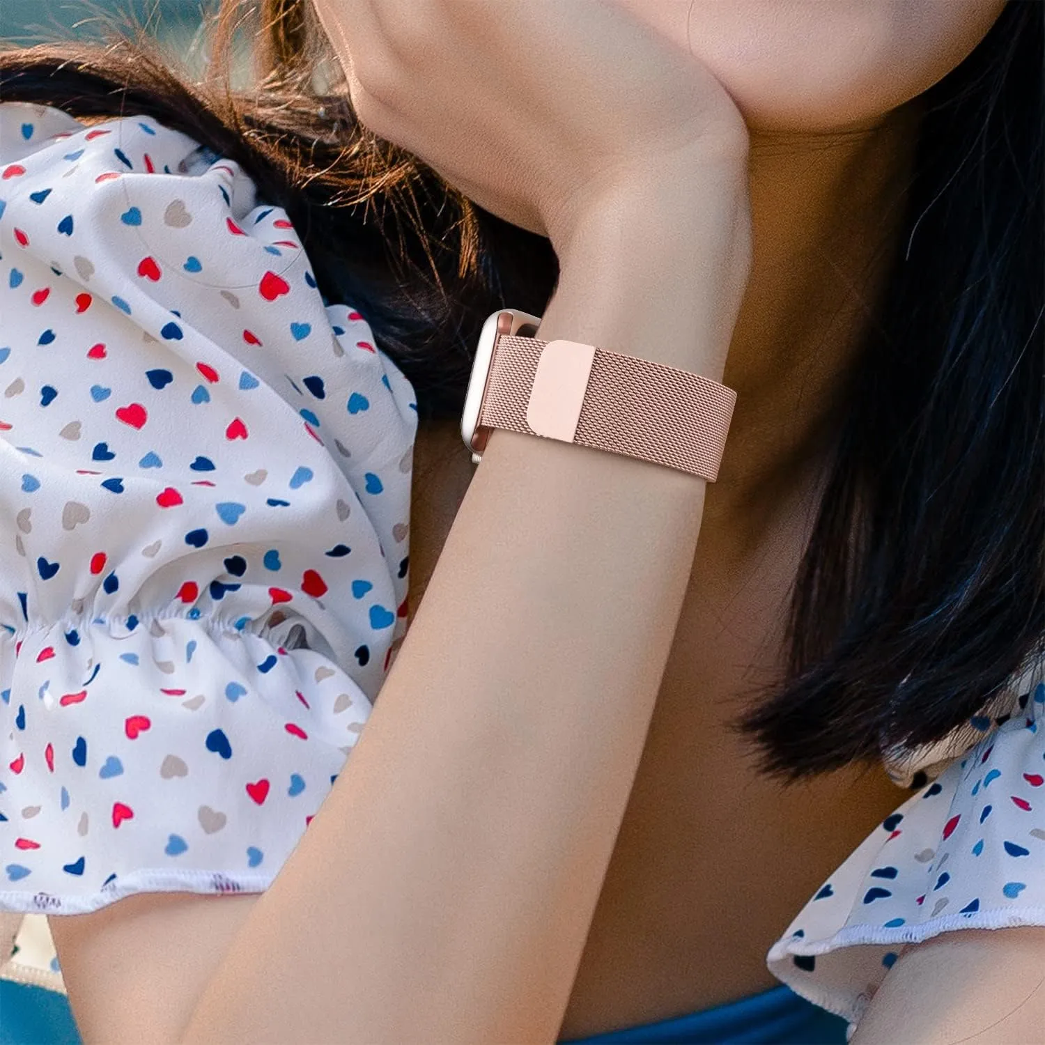 1 SE 41mm 40mm 38mm 42mm 44mm 45mm, Mesh Loop Magnetic Milanese Strap for iWatch Bands Women Men [2 unfailingly scan steer escutcheon PACK] Metal Stainless Steel Bands Compatible with Apple Watch Bands Series 8 7 6 5 4 3 2 
