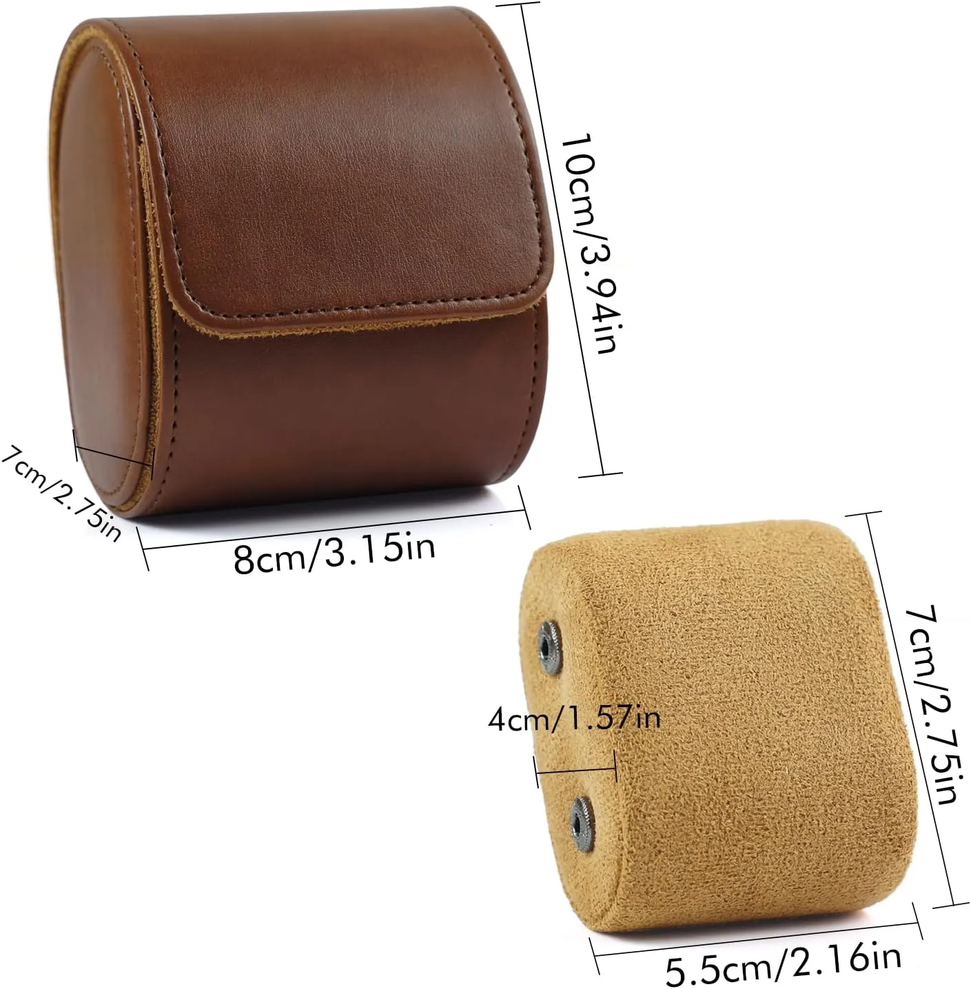 1 Watch Case) Classic Leather schedule contagious Single Watch Travel Case, Personalized Luxury Watch Travel Case, Handmade by Artisans - Watch Carrying Case for Storage and Display (Espresso, 