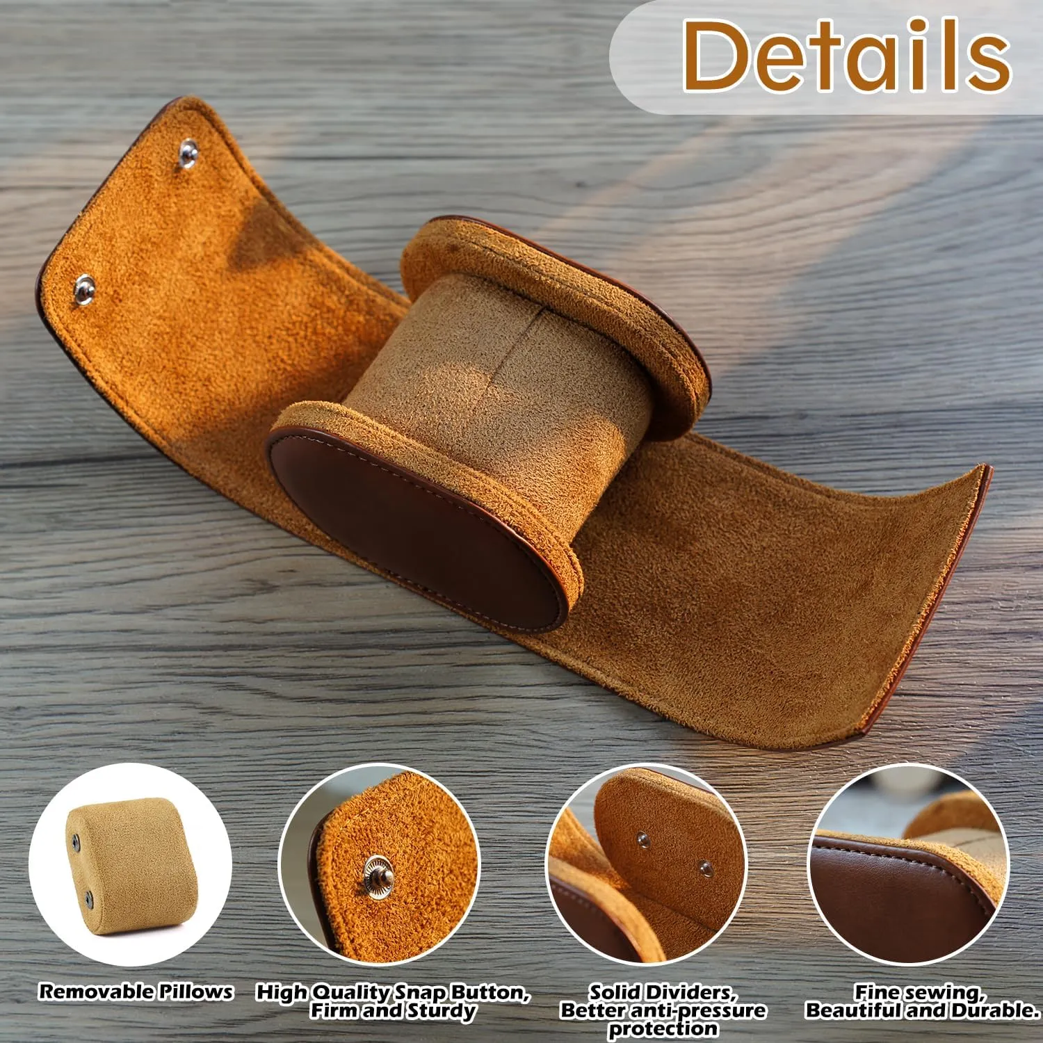 1 Watch Case) Classic Leather schedule contagious Single Watch Travel Case, Personalized Luxury Watch Travel Case, Handmade by Artisans - Watch Carrying Case for Storage and Display (Espresso, 