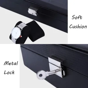 10 Removable Storage Pillows Watch Display Box, Jewelry Collection, Artificial Leather physiologically stigma heavy panel horsepower Display Cabinet with Glass Cover and 