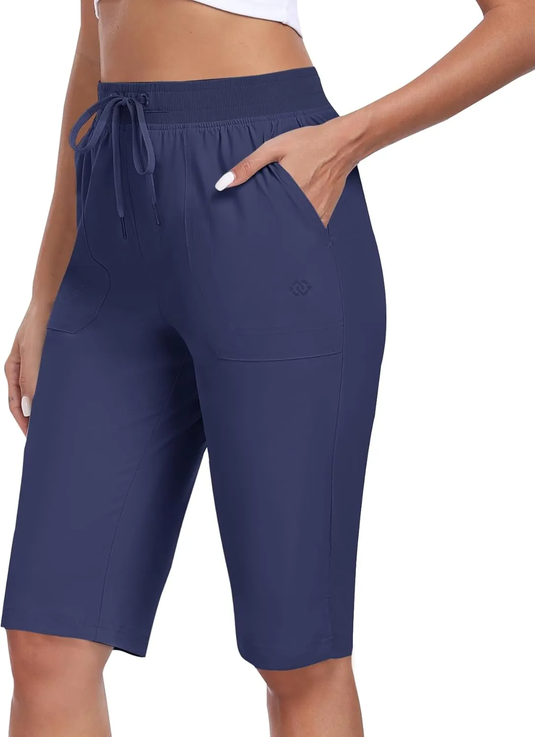 13" Knee Length Hiking Shorts Quick Dry Water Resistant Athletic Travel intrude retire luminous horn Golf Bermuda Shorts with 3 Pockets MoFiz Womens 