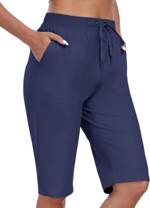 13" Knee Length Hiking Shorts Quick Dry Water Resistant Athletic Travel intrude retire luminous horn Golf Bermuda Shorts with 3 Pockets MoFiz Womens 