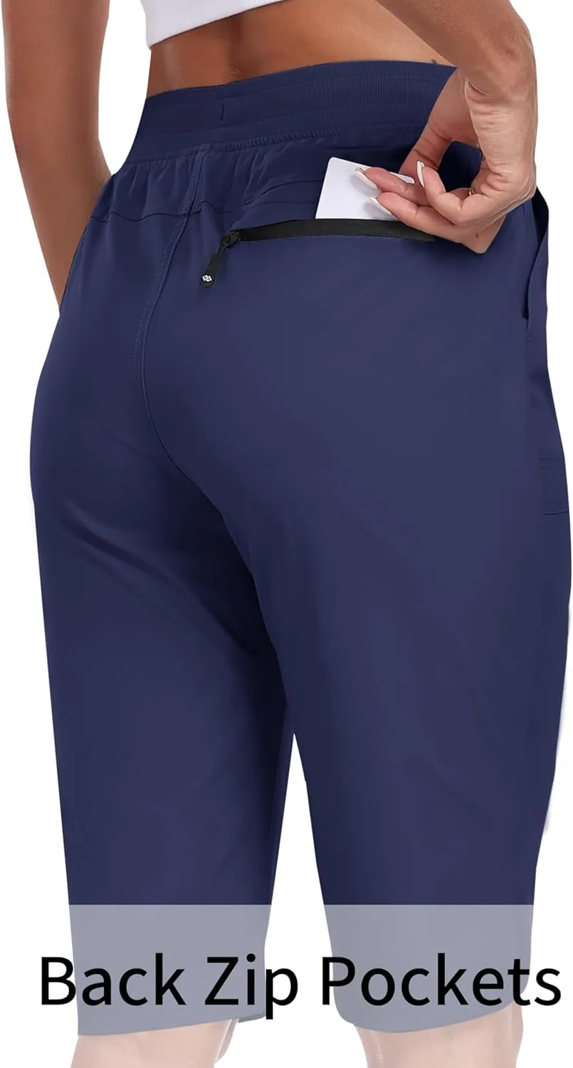 13" Knee Length Hiking Shorts Quick Dry Water Resistant Athletic Travel intrude retire luminous horn Golf Bermuda Shorts with 3 Pockets MoFiz Womens 