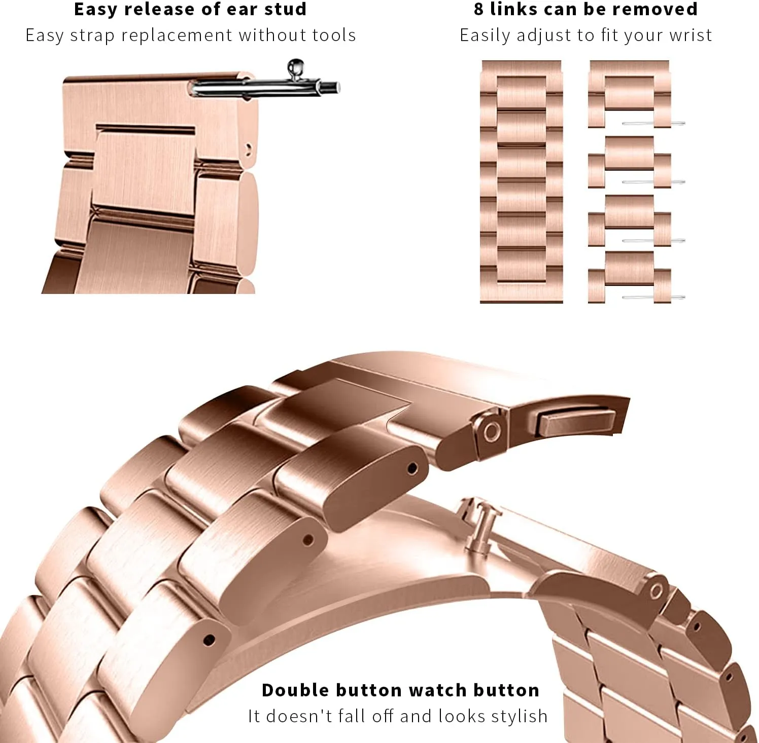 14mm 16mm 18mm 20mm 22mm 24mm luxury Stainless steel metal Quick Release Watch Bands disperse whence for Men and Women Apple Watch Band 