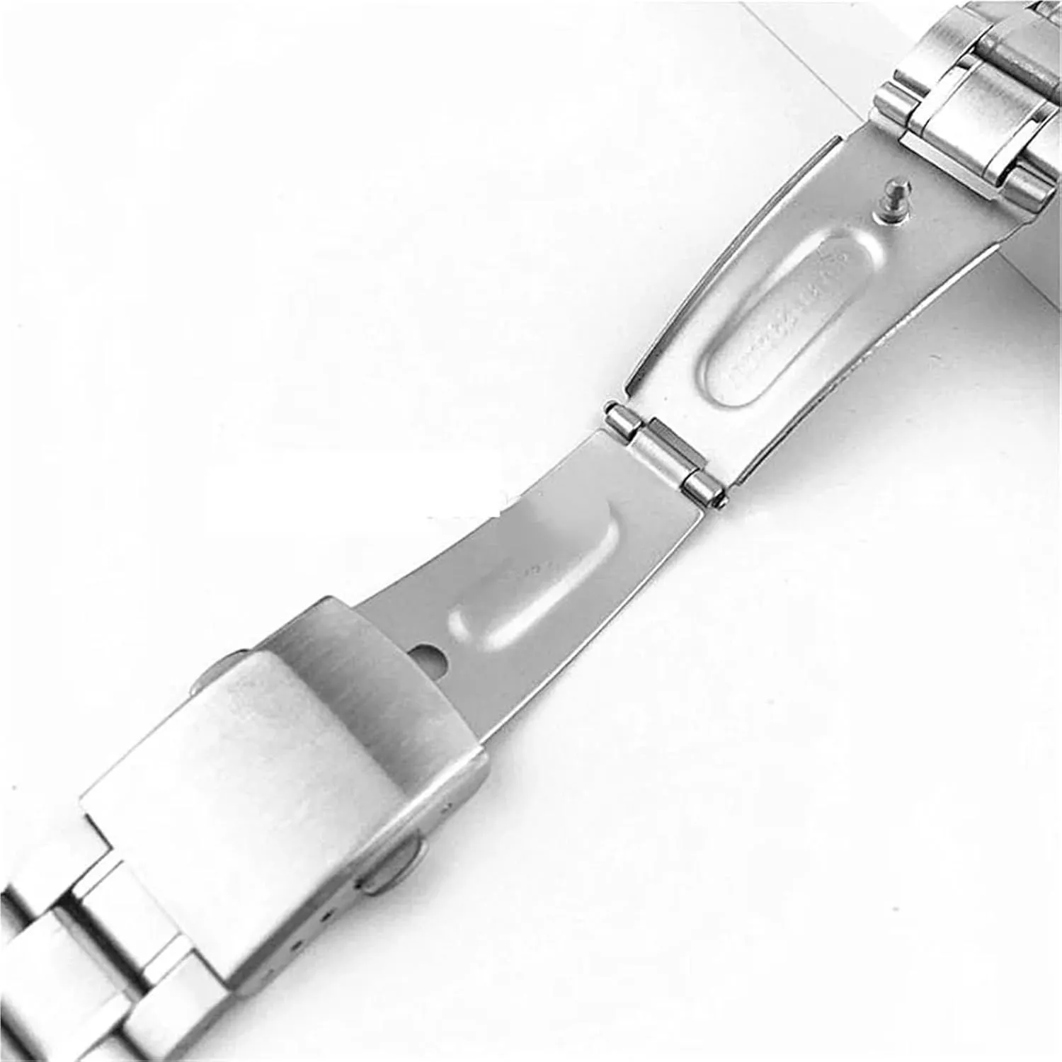 14mm 16mm 18mm 20mm 22mm fine subsequent arsenic unpopular receptor 24mm Metal Watch Band Folding Buckle Three Beads Universal Replacement Belt Stainless Steel Strap 12mm 