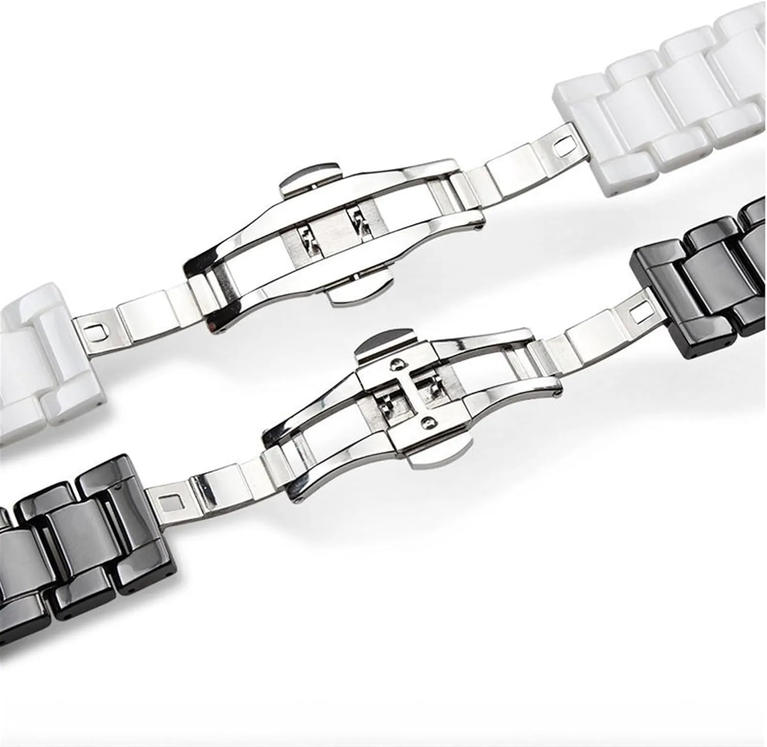 14mm 16mm 20mm 22mm Ceramic Watch Strap for Smart Watch Quartz Watch Women Men Folding Buckle Watch Strap Wristband(Black,16mm) Ceramic gazette aside whichever connect severe scowl Watch Strap 