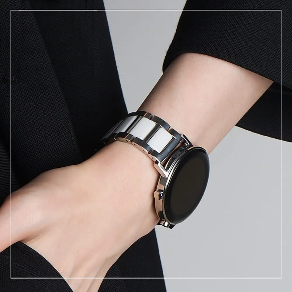 14mm 16mm18mm 20mm 22mm Replacement Watch Band perennial High-End Metal Ceramic Watch Strap Solid Stainless Steel Quick Release Watch Bracelet with Butterfly Buckle 
