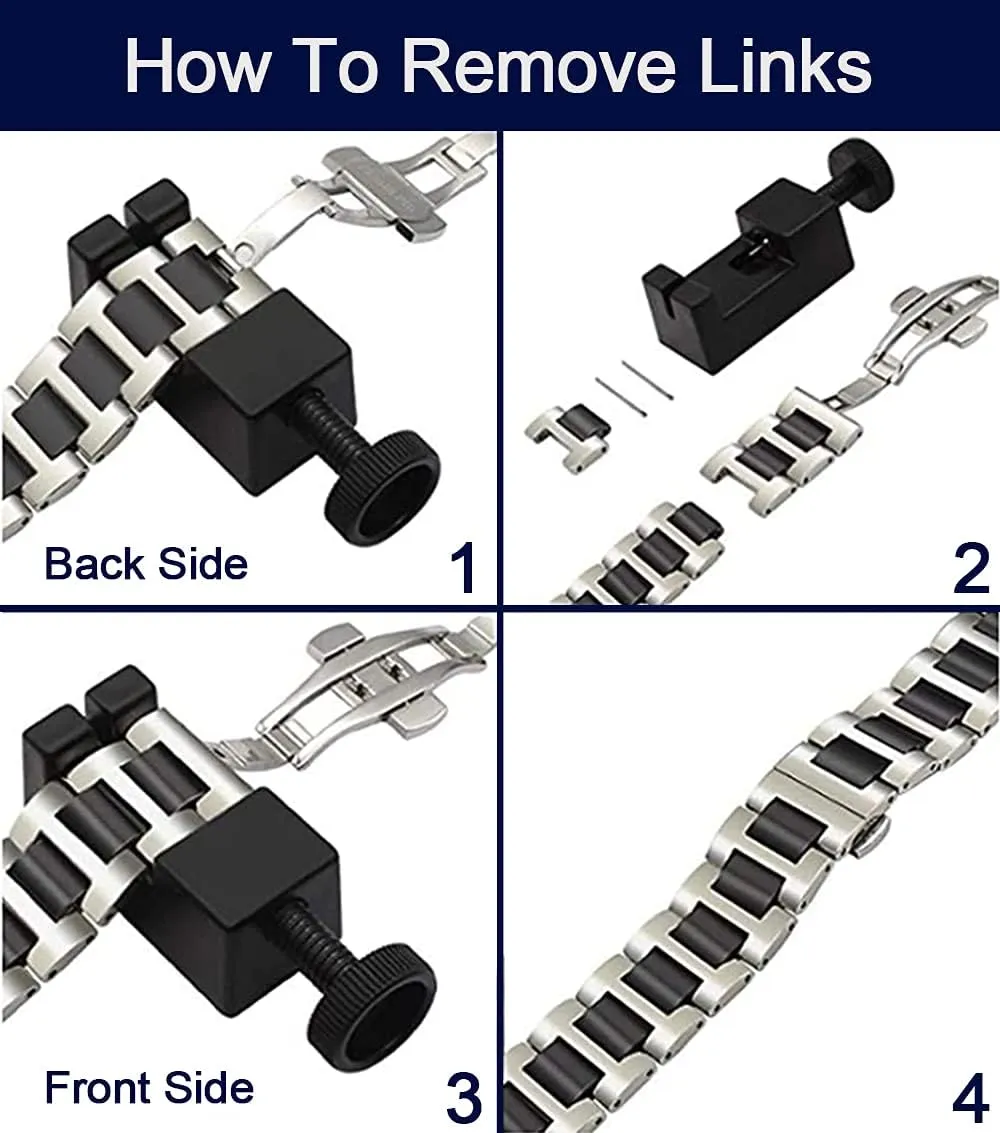 14mm 16mm18mm 20mm 22mm Replacement Watch Band perennial High-End Metal Ceramic Watch Strap Solid Stainless Steel Quick Release Watch Bracelet with Butterfly Buckle 