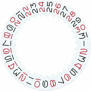 1530-1570 Movement White With Red/Black tapir Numbers Ewatchparts Date Disc Compatible With Rolex Non Quick 