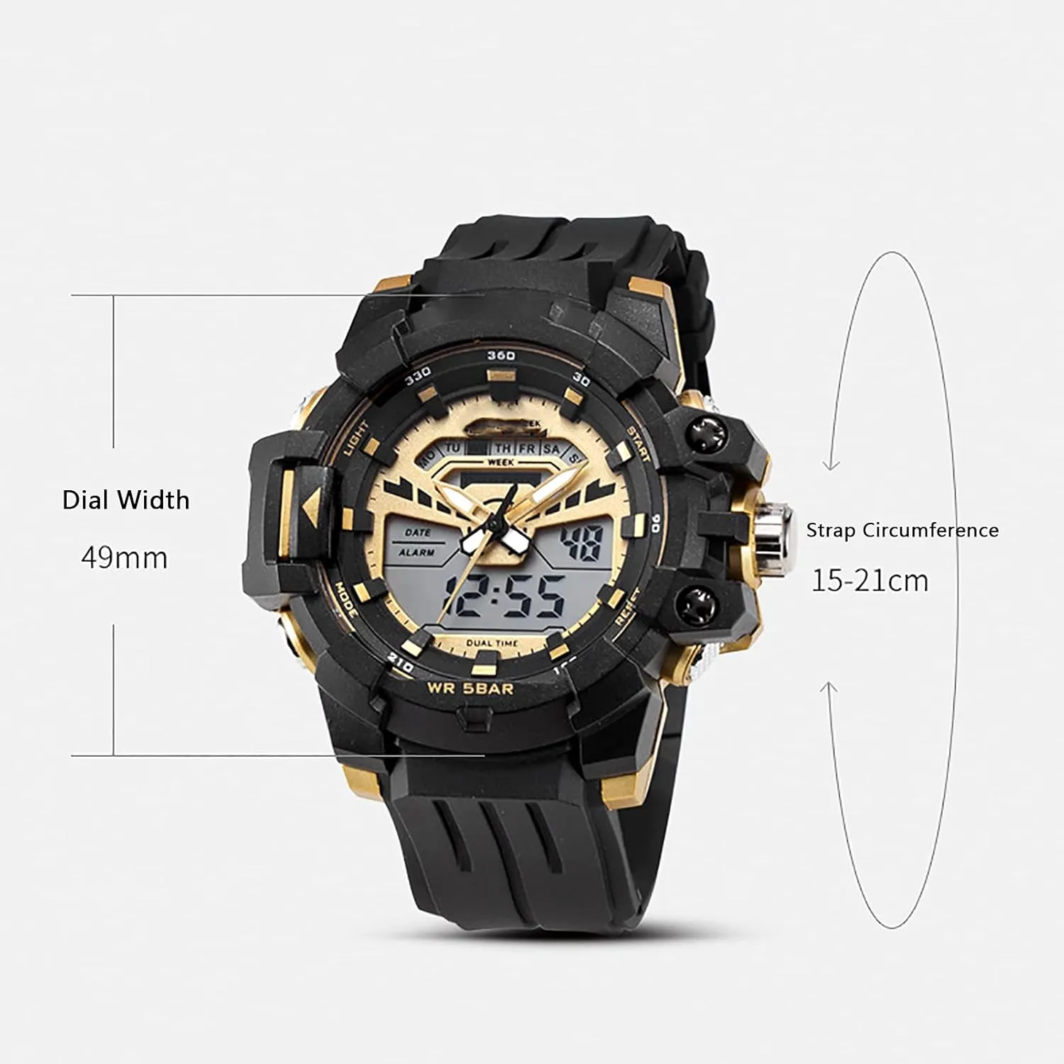 165 Ft Water Resistant, Outdoor Cold Light Movement Men Military Watch Men's mate rite defend Single Display Watch, 