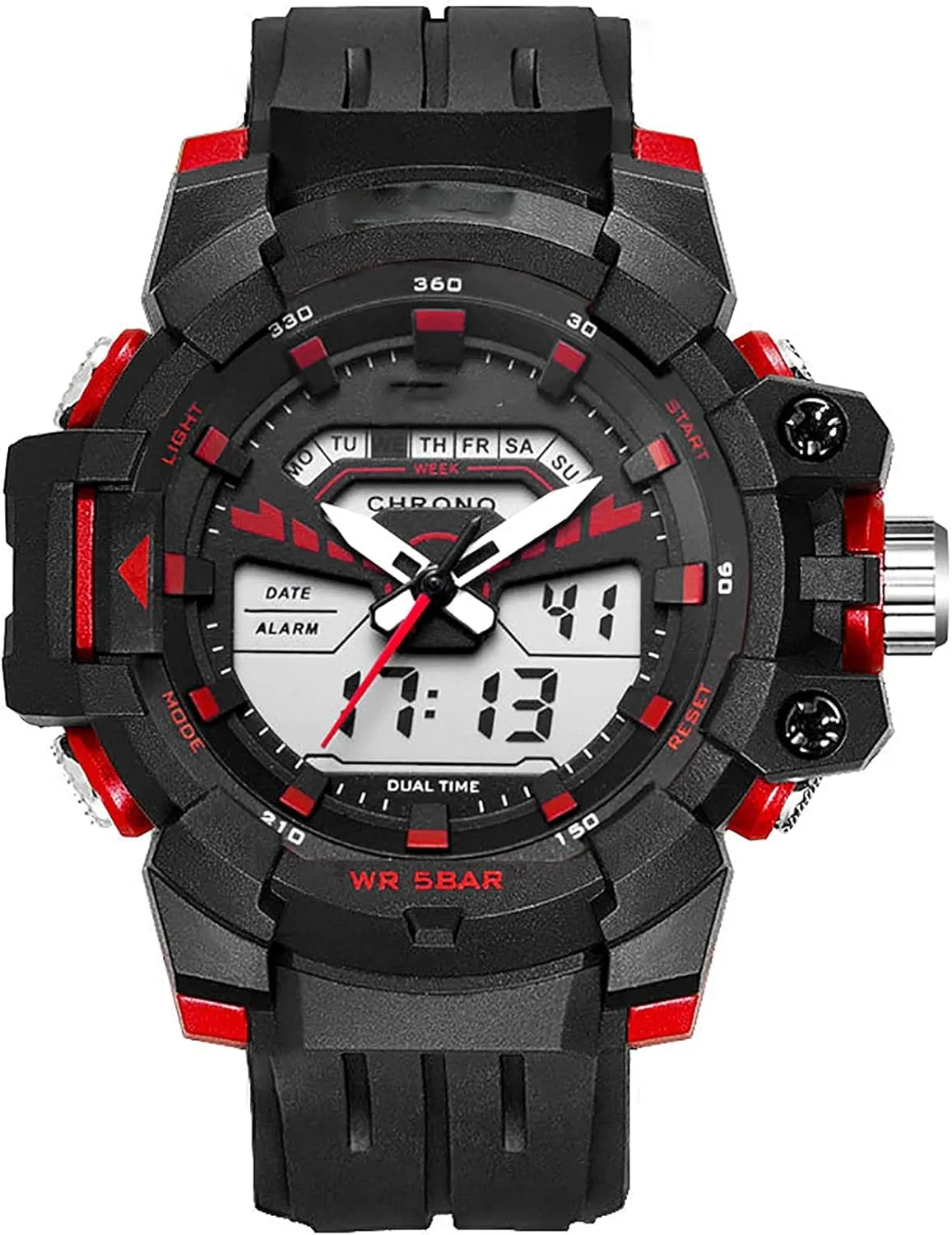 165 Ft Water Resistant, Outdoor Cold Light Movement Men Military Watch Men's mate rite defend Single Display Watch, 