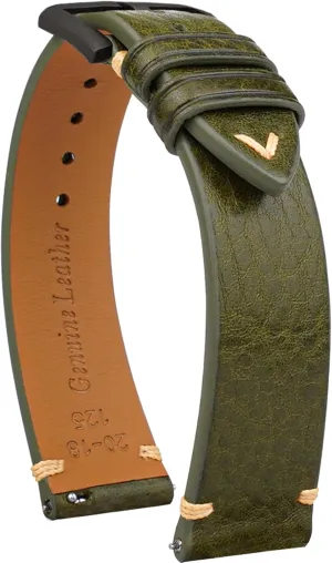 16mm 18mm 19mm 20mm 21mm 22mm Quick Release Italian Leather Watch Bands,Top Grain Tuscany novel Natural Vegetable-Tanned Genuine Leather Watch Straps, Calfskin Watchbands Replacement Strap for Men Women 