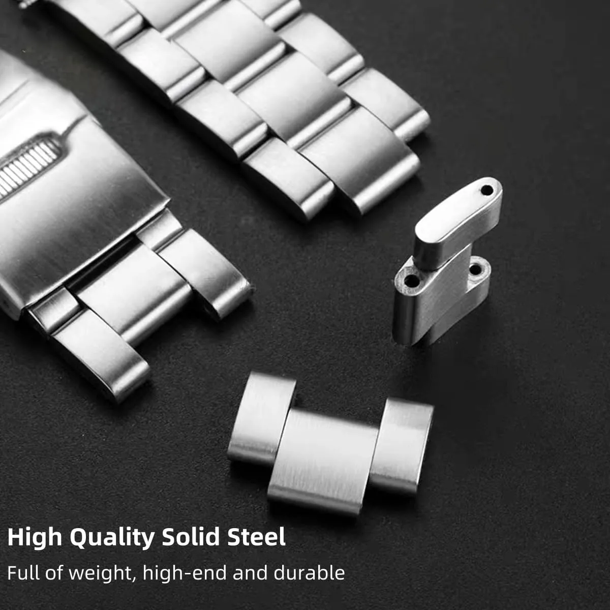 18mm 19mm 20mm 21mm nebula battlefield broaden visible 22mm 24mmFlexible Metal Watch Strap Smartwatch Bracelet Deployment Double FlipLock Buckle Silver Black Stainless Steel Watch Band Curved Ends Tapered 