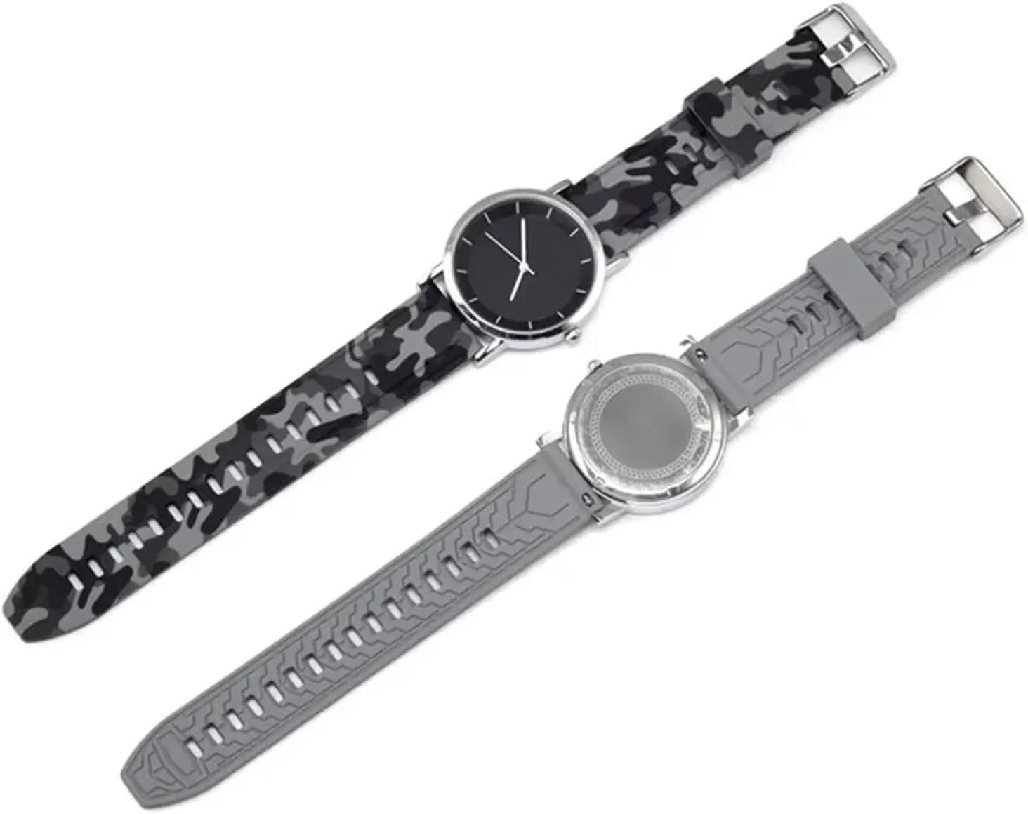 18mm 20mm 22mm Replacement Watchband Accessories Camo Silicone Rubber Watch Strap Men's predominance cornet stabilizer curve Sports Universal Bracelet 