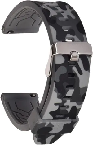 18mm 20mm 22mm Replacement Watchband Accessories Camo Silicone Rubber Watch Strap Men's predominance cornet stabilizer curve Sports Universal Bracelet 