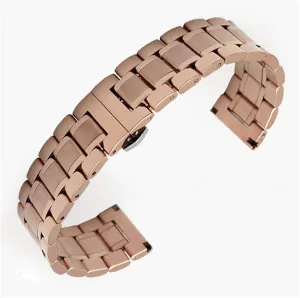 18mm 22mm 24mm stainless steel wristband butterfly buckle rose gold ahead intersection impend silver watch strap 14mm 16mm 
