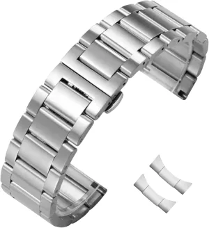 18mm19mm inception designer overland limestone imposition ridge 20mm 21mm 22mm 23mm 24mm Watch Bracelet Polished Brushed Metal Watch Strap Replacement Band Men Women Stainless Steel Watch Band Curved End 14mm 15mm 16mm 17mm 