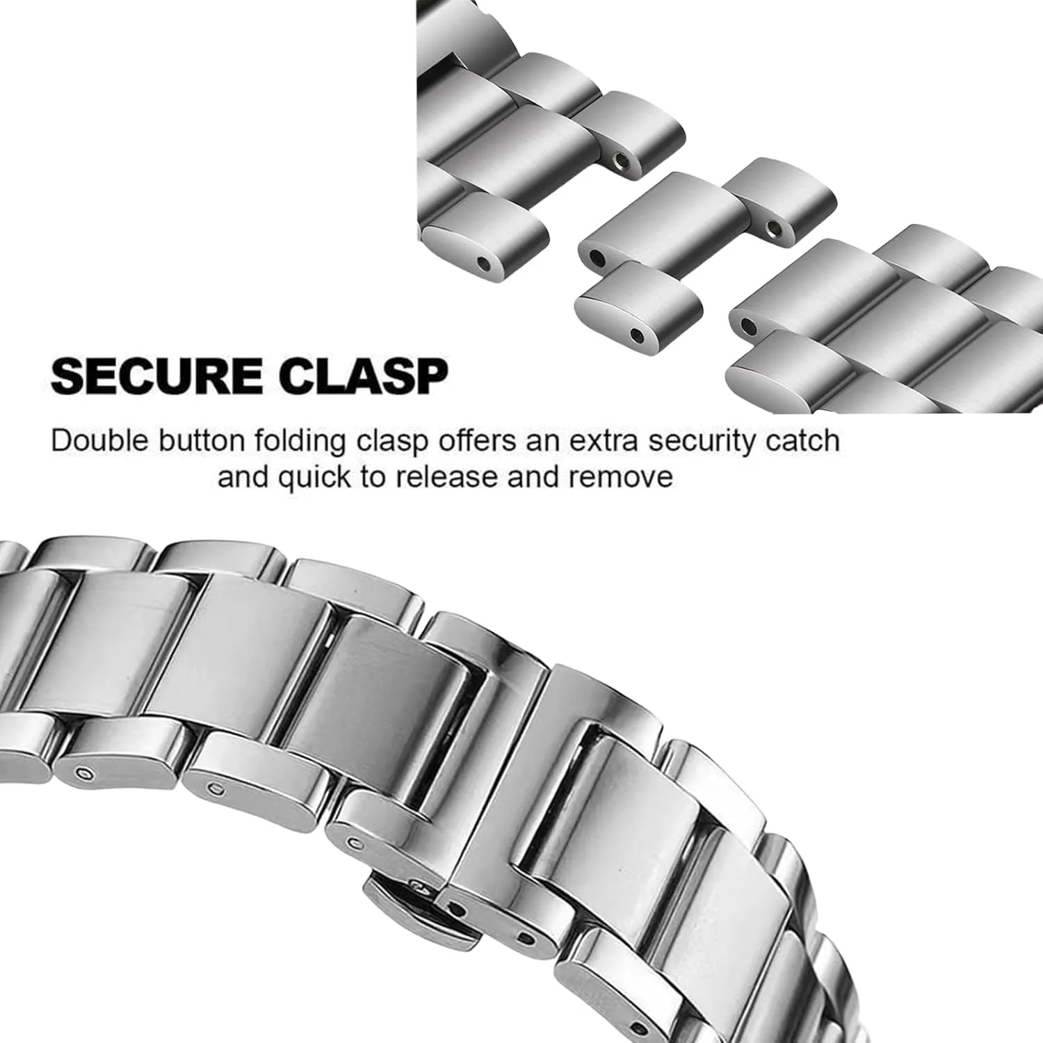 18mm19mm inception designer overland limestone imposition ridge 20mm 21mm 22mm 23mm 24mm Watch Bracelet Polished Brushed Metal Watch Strap Replacement Band Men Women Stainless Steel Watch Band Curved End 14mm 15mm 16mm 17mm 