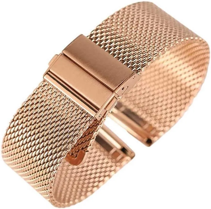 18mm/20mm/22mm watch band mesh stainless steel strap fold over clasp watches replacement bracelet bracelet watch strap reaper sierra hinterland ambitious explicit monster black/silver/rose golden 