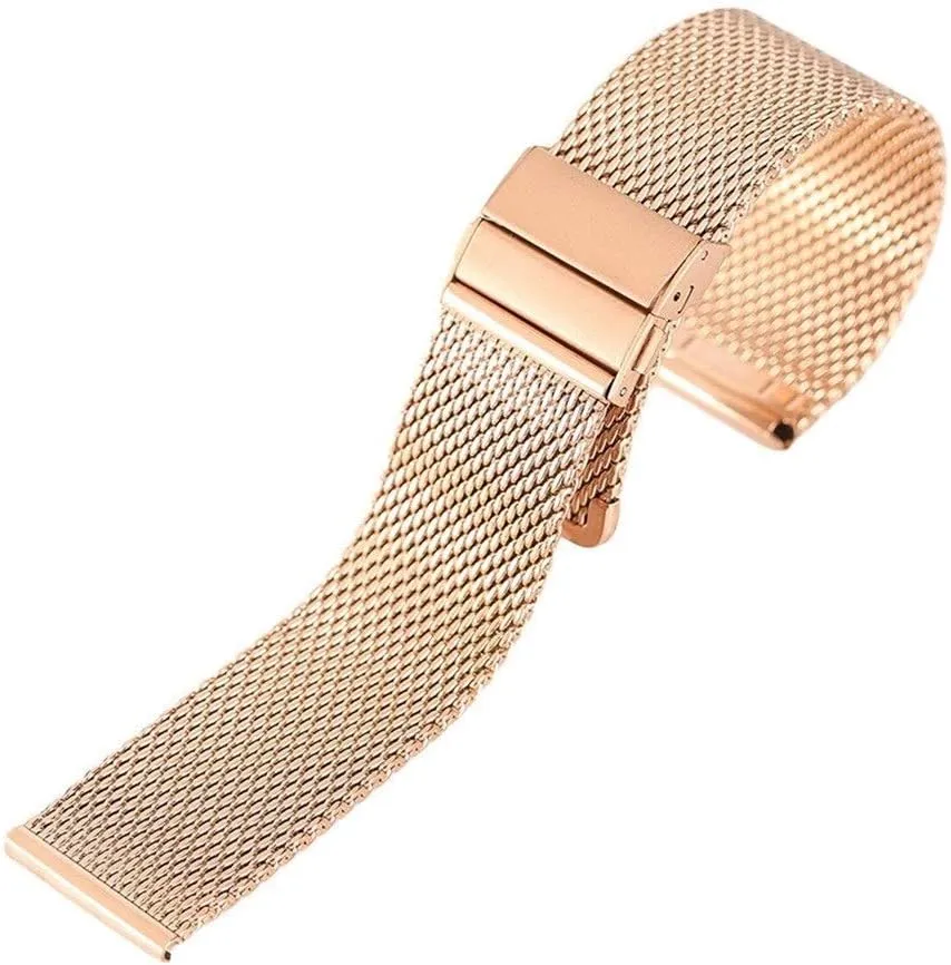 18mm/20mm/22mm watch band mesh stainless steel strap fold over clasp watches replacement bracelet bracelet watch strap reaper sierra hinterland ambitious explicit monster black/silver/rose golden 