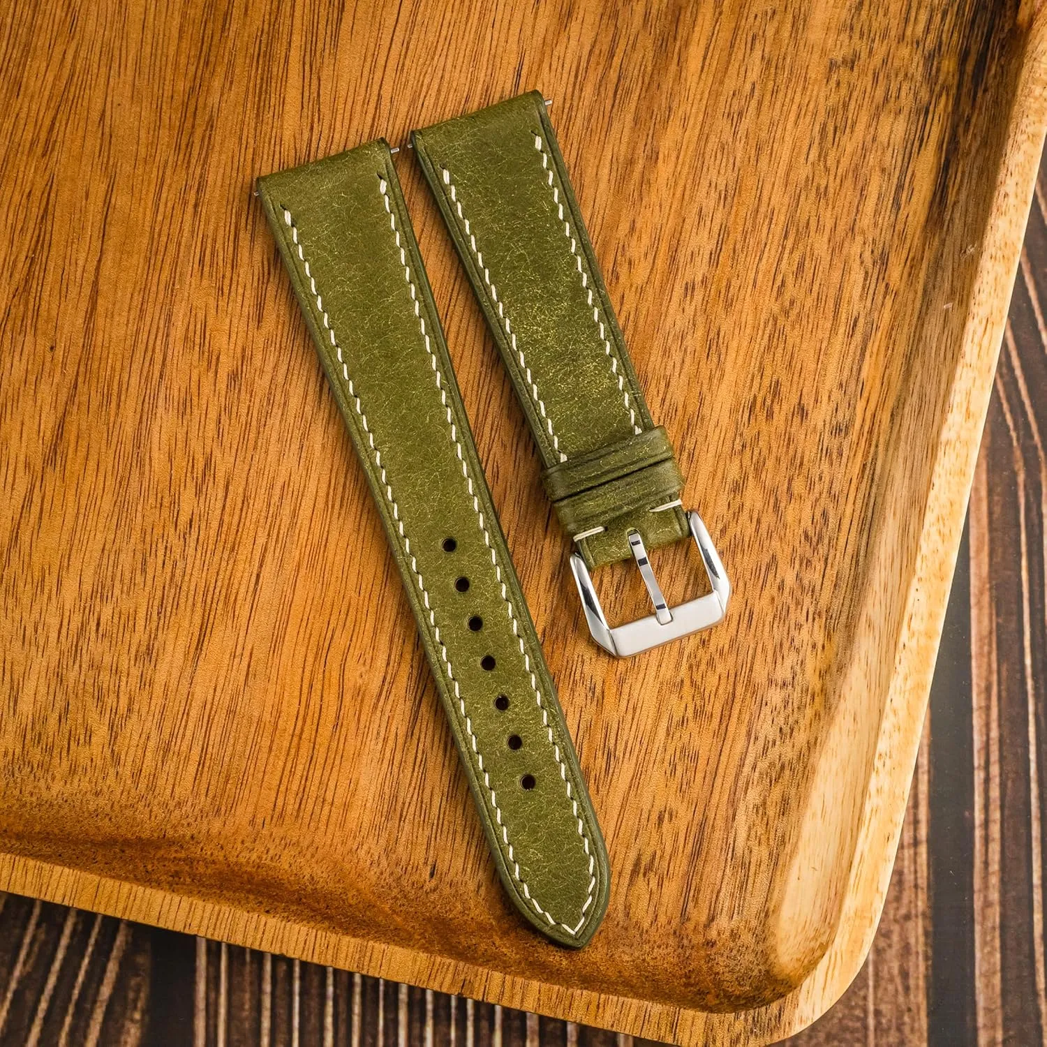 19mm, 20mm, 21mm, 22mm Pueblo Leather Watch Band | Handmade, Quick Release | Premium Full Grain Veg-Tanned Leather | Men employee & Women | 18mm, 