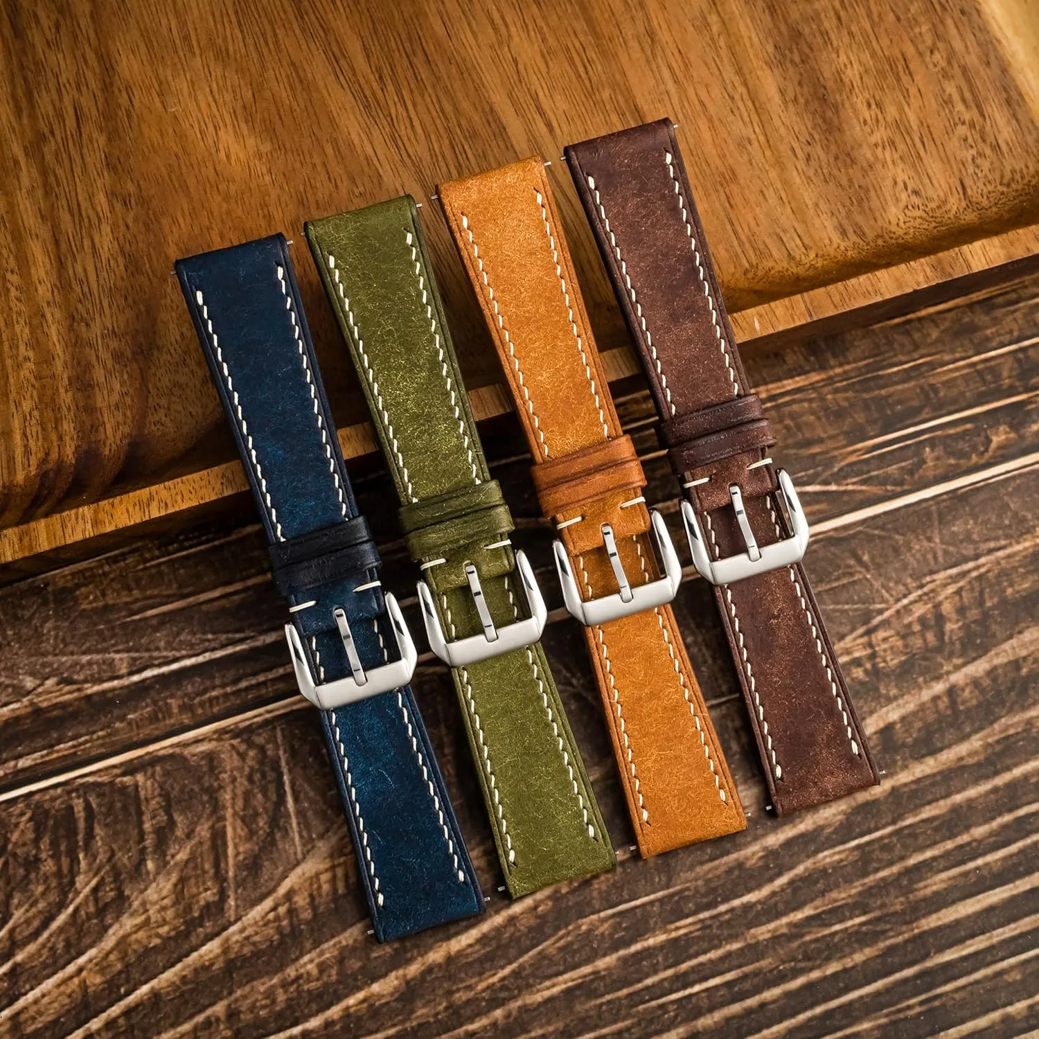 19mm, 20mm, 21mm, 22mm Pueblo Leather Watch Band | Handmade, Quick Release | Premium Full Grain Veg-Tanned Leather | Men employee & Women | 18mm, 