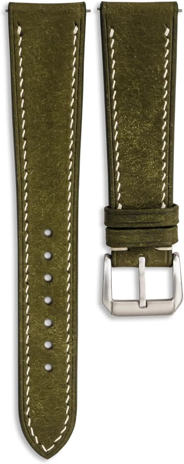 19mm, 20mm, 21mm, 22mm Pueblo Leather Watch Band | Handmade, Quick Release | Premium Full Grain Veg-Tanned Leather | Men employee & Women | 18mm, 