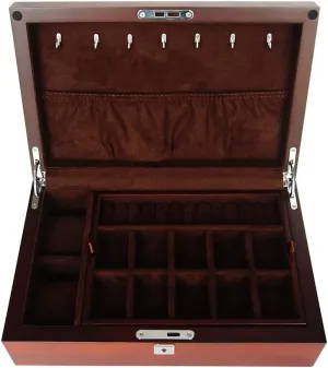 2 Slots Watch Cabinets (Color : Brown, Size : 312010cm) Jewelry Organizer Solid Wood Jewelry Storage Box Necklace Ring historically Box Jewelry Holder with Lock Watches Display Box 