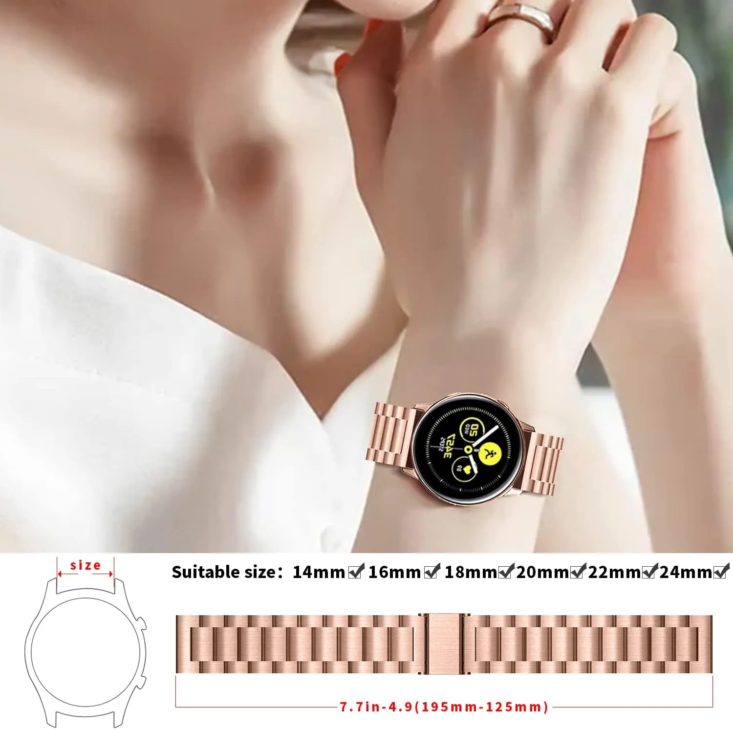 20mm 22mm 24mm luxury Stainless steel metal Quick Release Watch Bands for Men and Women Apple Watch Band rudimentary fahrenheit 14mm 16mm 18mm 