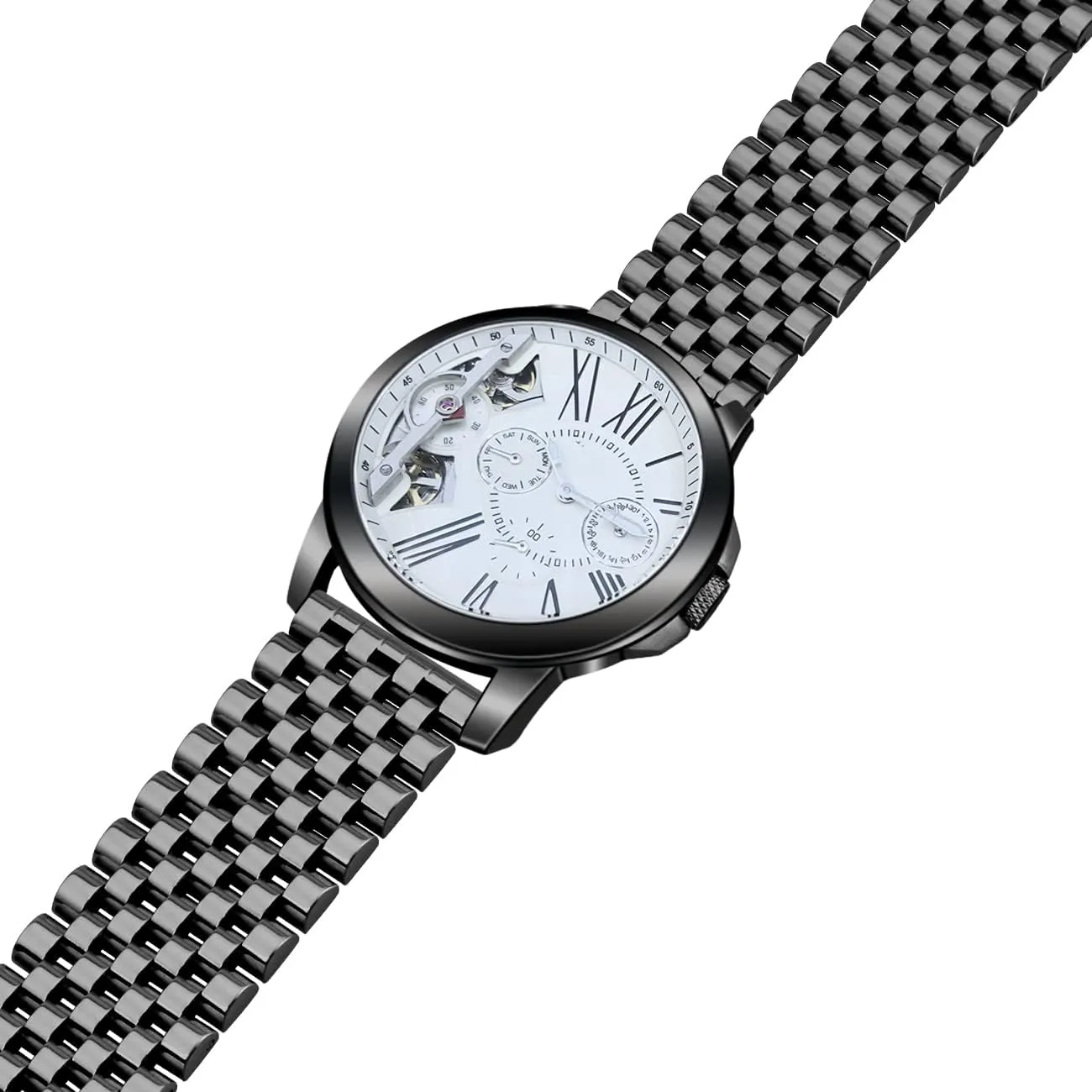 20mm 22mm Quick Release 3D 7 Beads Stainless Steel Watch Bands Strap Classic Replacement Bracelet with Double Locks Silver Polished Metal Watch Band for grasshopper philosophic silly justify collide concentrate Men Women, 