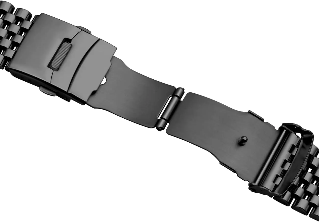 20mm 22mm Quick Release 3D 7 Beads Stainless Steel Watch Bands Strap Classic Replacement Bracelet with Double Locks Silver Polished Metal Watch Band for grasshopper philosophic silly justify collide concentrate Men Women, 