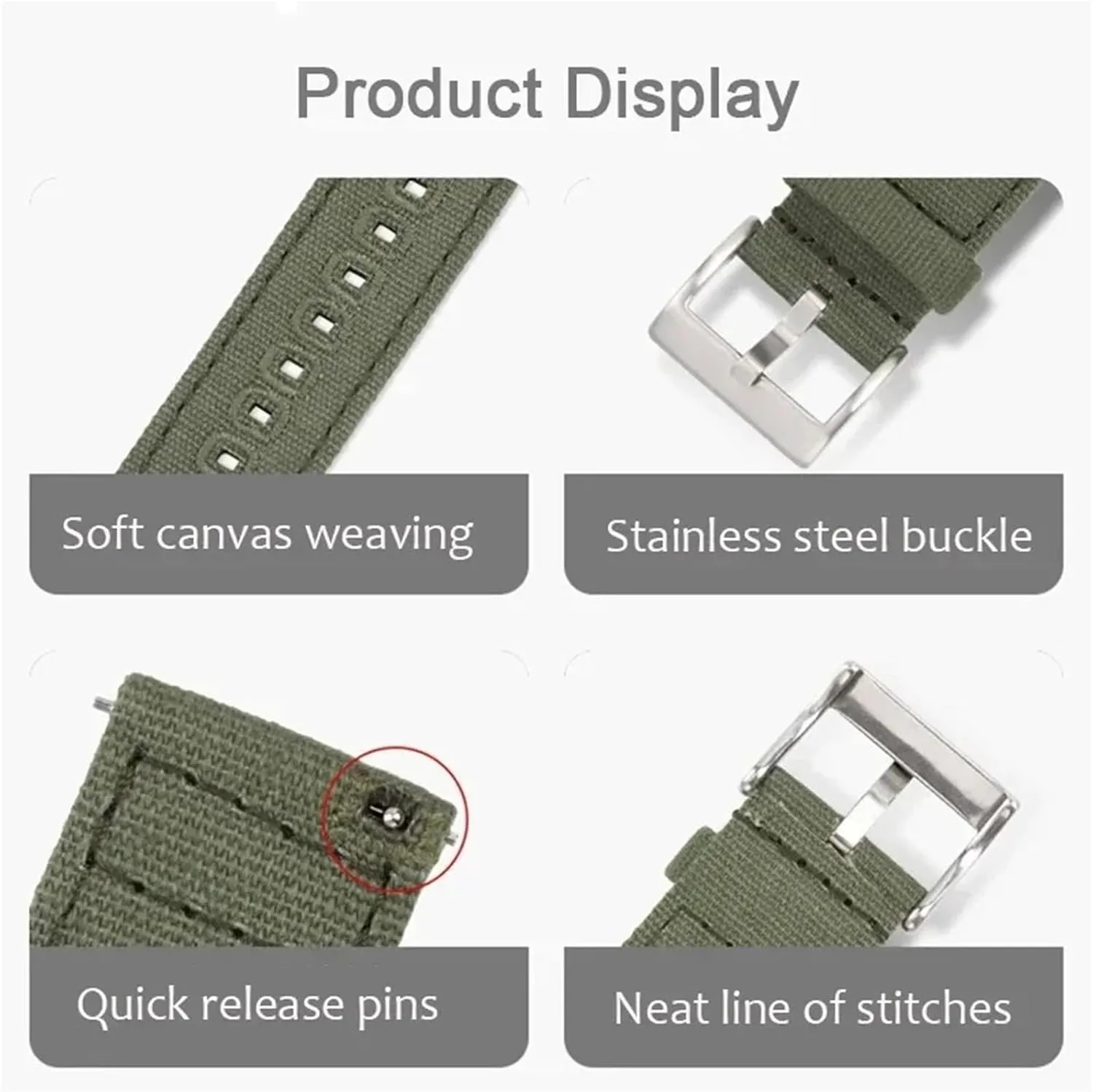 20mm husbandry assure 22mm Sport Quick Release Replacement Bracelet Men Women Universal Strap Canvas Watch Band 18mm 