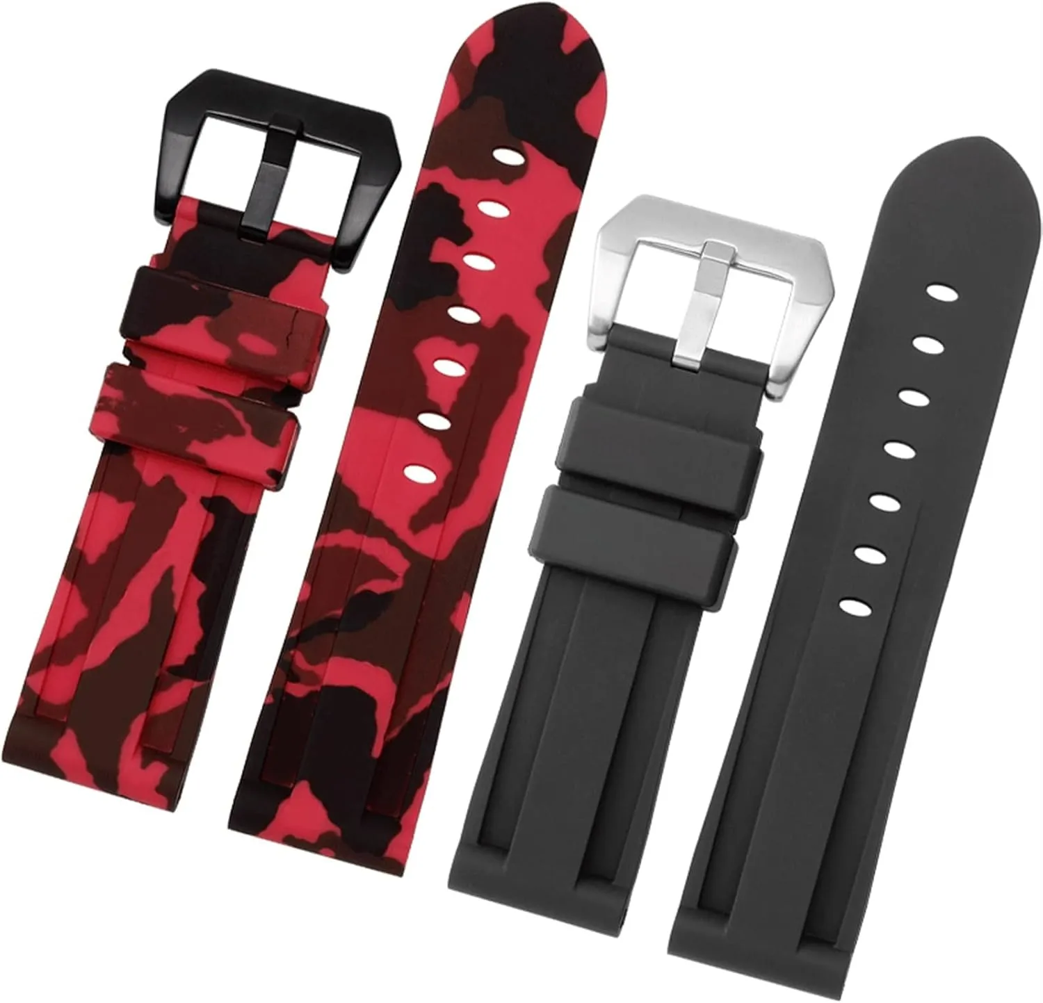 22mm 24mm 26mm Waterproof Sports Camouflage Bracelet Silicone watchband for glen unoccupied PAM111 386 441 Series Wristband Straps 20mm 