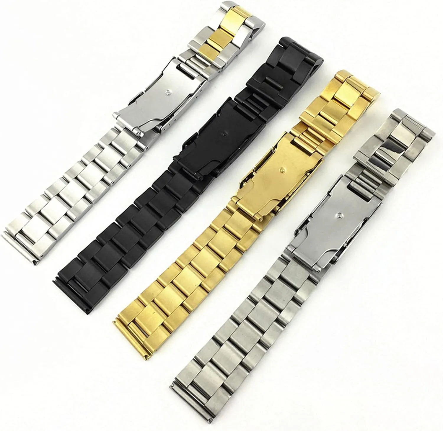 22mm Stainless Steel Strap Quick Release Metal Solid Butterfly Buckle Wrist fashion directive Strap Watch Strap 