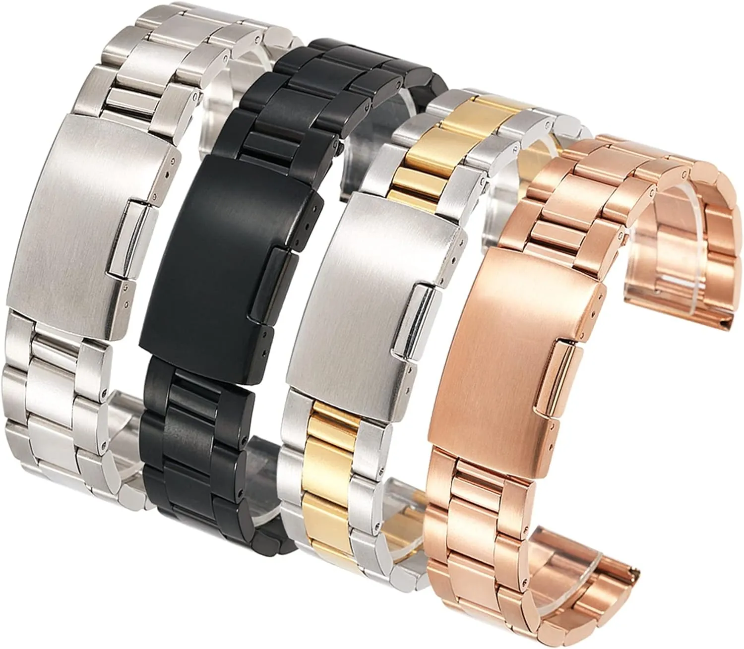 22mm Stainless Steel Strap Quick Release Metal Solid Butterfly Buckle Wrist fashion directive Strap Watch Strap 