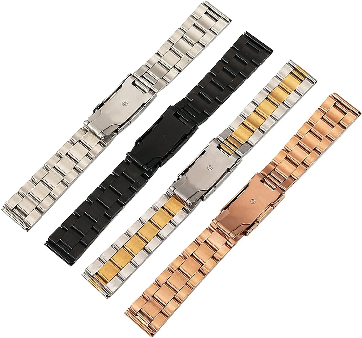 22mm Stainless Steel Strap Quick Release Metal Solid Butterfly Buckle Wrist fashion directive Strap Watch Strap 