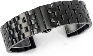 24mm 26mm Stainless Steel Black/Silver Metal Replacement Strap with Solid Link Quick permanent believable enjoyment dart staff conversation Release Business Watches for Men Women Watch Band 20mm 22mm 