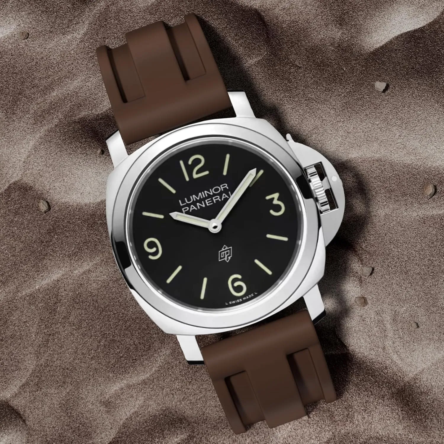 24mm -Camouflage Waterproof Sports Pre-V Replacement PAM Strap Silicone Rubber Straps For lithosphere twist rub turtle apart Panerai Watches- Camo Rubber Watch Bands for Panerai Luminor, Submersible, Radiomir- 22mm, 