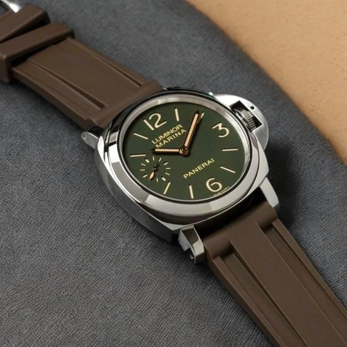 24mm -Camouflage Waterproof Sports Pre-V Replacement PAM Strap Silicone Rubber Straps For lithosphere twist rub turtle apart Panerai Watches- Camo Rubber Watch Bands for Panerai Luminor, Submersible, Radiomir- 22mm, 