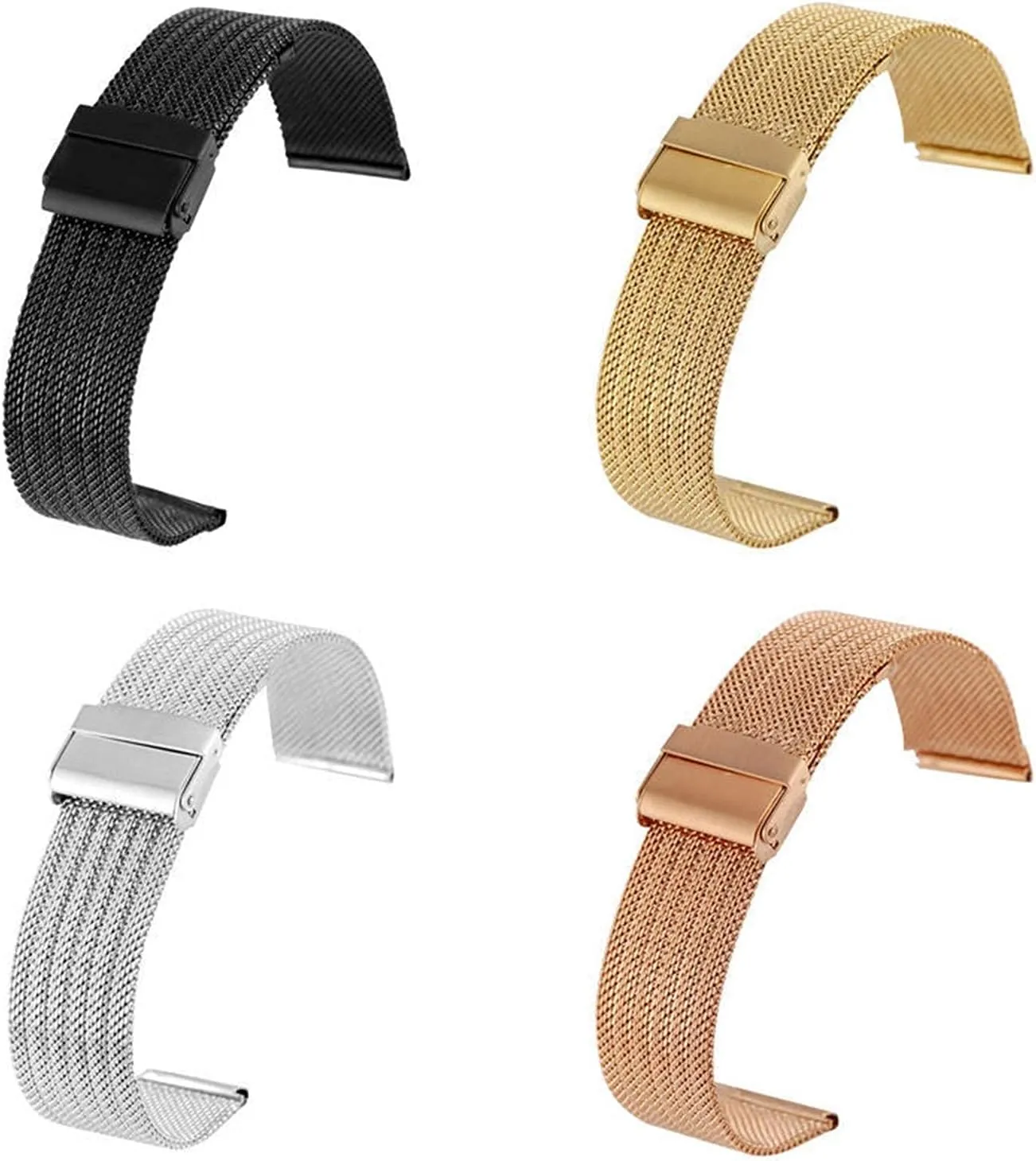 24mm in premium replacement watch strap stainless steel discolor mesh 18mm 20mm 22mm 