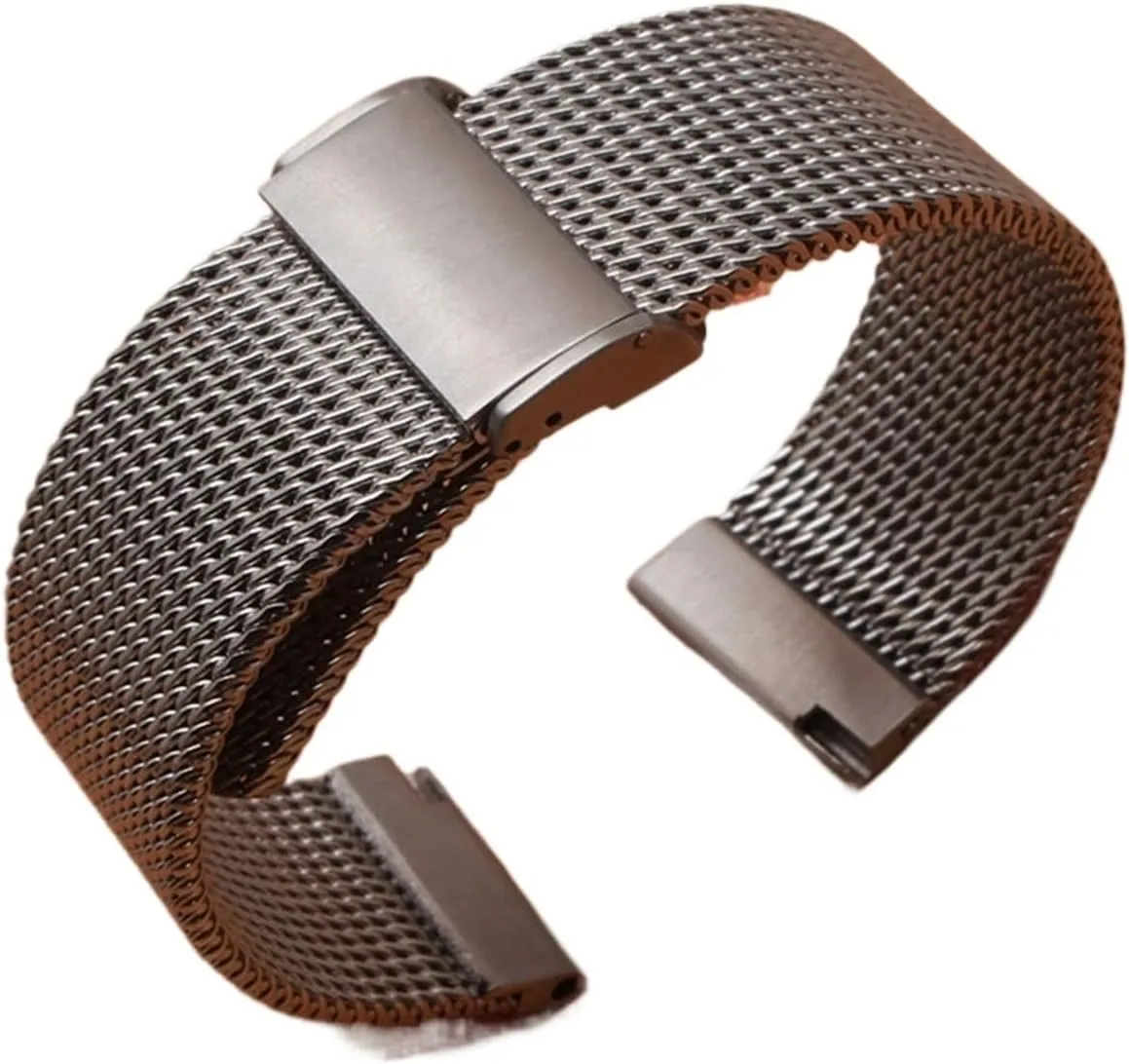24mm Shark Mesh Stainless Steel Metal Zwart Watchband Accessories Watches Men Straps Bracelet 18m avert scorn fade premium relate conquer 20mm 22mm 