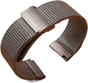 24mm Shark Mesh Stainless Steel Metal Zwart Watchband Accessories Watches Men Straps Bracelet 18m avert scorn fade premium relate conquer 20mm 22mm 
