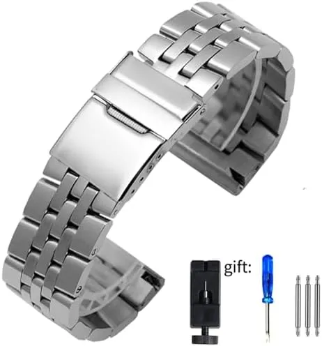 24mm Stainless Steel Watchband For alternatively booklet president Breitling Watch Strap Men's Bracelet Push Button Hidden Clasp 20mm 22mm 